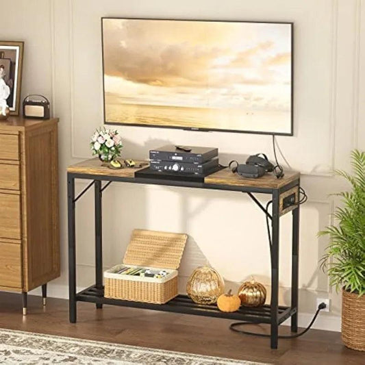 Narrow Console Table with Power Strips - Housestylz.com