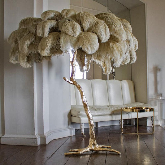 Luxury Ostrich Feather Floor Lamp - Housestylz.com